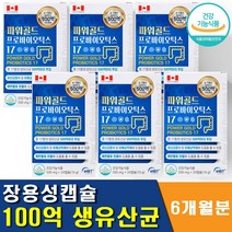 파워골드 프로바이오틱스 17 장용성 캡슐 100억 보장 유산균 6개월분, 30정, 6개