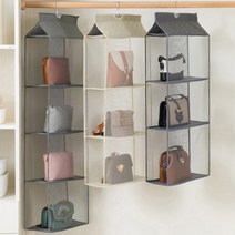 행거 걸이형 가방 진열 수납함 행잉 오거나이저 아래 모자 옷 수납바구니, 4단 그레이, 1개