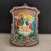 기독교용품 벽걸이십자가 나무십자가 기독교 선물 가톨릭 유물 콘 그리스도 예수 신성한 심장 품 처녀 마리아 동상 가정, 초콜릿