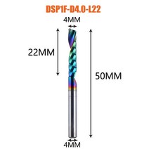 아크릴 칼 재단기1p 단일 플루트 카바이드 나선형 엔드 밀 3.175 4 5 6mm 알루미늄 N 3D 조각 목공 아크, 10 DSP1F-D4.0-L22, 10 DSP1F-D4.0-L22