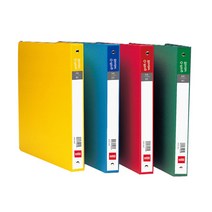 A4 3공 바인더 자동차 등록증 케이스 커버 파일 O링 4컬러 전표철 링 거래명세표 보관 차량 화일 표지 포트폴리오 박스 서류 보관철 거래명세서 상장 장부 고급 색지 문서, 적색(414063)