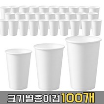 테이크아웃 종이컵 100개 8온스 10온스 12온스 13온스 16온스 20온스, 20온스(화이트) 100개