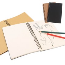 [FreeManner] 무지 그림 일기장 드로잉 노트 50매 / 학교 준비물 심플 무지 귀여운 노트 연습장 드로잉 스케치북, 1개, 브라운+브라운