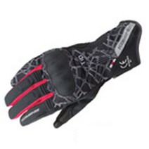 코미네 GK-826 겨울 가죽 방수 방풍 방한 오토바이 장갑 바이크 글러브, XL, 크러시블랙레드