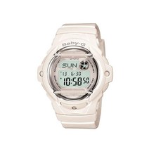 Casio 여성용 베이비지 쿼츠 시계 화이트 23.4 합성 수지 스트랩 (BG-169R-7AM)