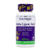Natrol 미국직배송 나트롤 알파리포산 600mg 칼슘 100mg 45 타블렛 정품, 45정, 1개