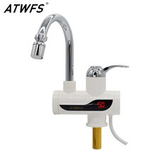 ATWFS-220v 탱크리스 온수기 전기 수도꼭지 수돗물 히터 인스턴트 주방 욕실 난방 3000W, 1.Eu 플러그