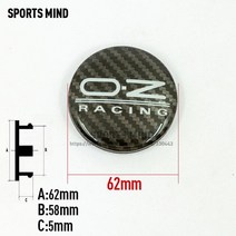 자동차 휠캡 휠커버 호환 4 x 62mm oz 레이싱 카 센터 허브 엠블럼 m595 림, 검은색