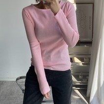 뜨개진 여성용 골지 옆트임 보트넥 플로스티 입술넥 니트