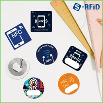 S-RFID NFC 태그 스티커 칩 라벨 카드 인쇄 제작, 1개, 10.사각 NFC 스티커 태그(No.80)