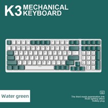 속기사 키보드 K3 기계식 키보드 100 게임 게이머 RGB 백라이트 USB 타입-C 데스크탑 PC 용 유선, 한개옵션2, 02 Red Switch02, 한개옵션1