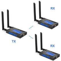 무선 HDMI 송신기 리시버 확장기 스트리밍 오디오 비디오 카메라 DVR 노트북 PC TV 모니터 656F 200m 1x4 1080P, 8.1 TX and 2 RX - with AU Plug