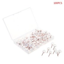 100pcs 투명한 로즈 골드 푸시 핀 엄지 손가락 복지 보드 둥근 공 그리기 사진 벽 스터드, 분명한