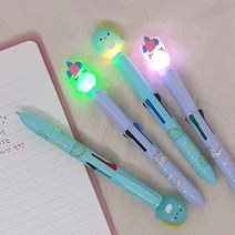 2500 레이지스타 라이트 4색 볼펜 반짝반짝 귀여운 캐릭터문구 필기구 학용품 다꾸