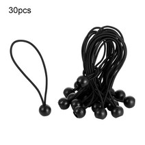 20/30Pcs 번지 코드 볼 탄성 방수포 문자열 캠핑 포장을위한 고무 텐트 보관 로프, 30St, 검은색