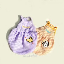 [도그러브]-22년 신제품 패리스독-피너츠 펌킨드레스 (S~XL) 강아지피부에 좋은 순면100% 시원한 여름원피스, 오렌지