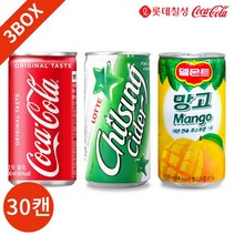 코카콜라 칠성사이다 델몬트 망고 190ml 3종 90캔 세트, 단품