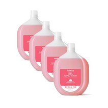 메소드 핸드워시리필 손세정제리필 젤 핸드솝 액체비누 리필 34oz 핑크 자몽 1L METHOD Gel Hand Soap Refill Pink Grapefruit, 4개