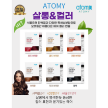 (애터미) 정품 멋내기 새치 겸용 염색약 천연단백질특허성부함유 애터미살롱앤컬러, 로즈브라운, 3개