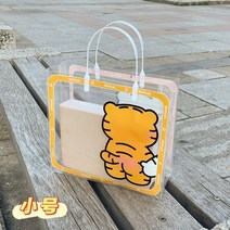 쇼핑백 투명 pvc 포장 핸드백 러블리 타이거 선물 가방 의류 업소용 외출 패션 pp쇼핑백 제작 가능, 01 투명호랑이 스몰【25*10*23cm】, 03 3개장
