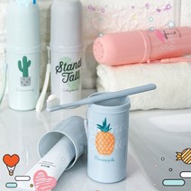 예쁜 원형칫솔케이스 칫솔통 휴대용칫솔보관, 홍학