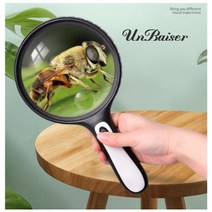 121307 돋보기 확대경 독일 장인 정신 60 휴대용 30 배 고배율 노인 독서 고화질 LED 조명 대형 거울 1000 과학 신문 휴대폰 확대경, 3개의 볼 타입