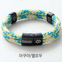스포츠팔찌 콜란토테 루프 아무(LOOP AMU) 건강팔찌, 아쿠아/옐로우 L 사이즈