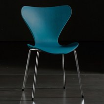 인테리어의자 프리츠한센 세븐체어 9컬러 보조 식탁 카페 테이블 플라스틱 스틸, 블루_실버레그, 1개
