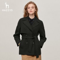 Hazzys 헤지스 레이디스 핸드메이드 더블 캐시미어혼방 숏 트렌치 코트 ABSSH02DX03