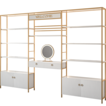 화장품 정리대 미용실 광고판 매장 선반 상품 진열대, 상세 페이지 참고, 1.5m/화장대x/거울o/조명있음