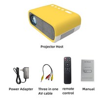 빔프로젝터 스마트빔 회의 캠핑 가정 이동식tv 레이저빔 veidaidz yg280 미니 480x272 네이티브 픽셀 led hd 1080p for home office 야외, 노랑, 우리 플러그