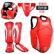 몸통보호대 태권도 겨루기 장비 보호대 호구 격투기 킥 복싱 훈련 트레이닝 무에타이, 4_레드 4종