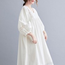 G125141_빅사이즈 레이스 린넨 원피스