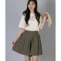 여름 여성 린넨 치마 반바지 큐롯팬츠 와이드 5부 허리밴딩 고무줄 편한바지(55~77)