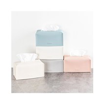 국내제작 가죽 직사각 티슈커버 (5colors), 핑크