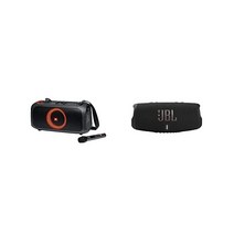 정품 JBL PartyBox On-The-Go 강력한 휴대용 Bluetooth 파티 스피커(다이내믹 라이트 쇼 포함) 블랙, Party Speaker + Speaker - Char