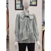 블루페페 펄 라운드 스카프 블라우스 P212MSC005