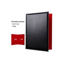A3 A4 아트지 양장본 서명 계약 호스팅 연설시 읽기 회의 폴더 행사 결혼식 도서, black PU leather