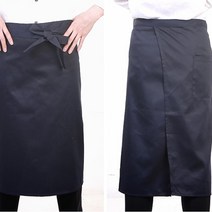 남자 여자 심플 롱 랩 허리앞치마 커피 바리스타 카페 일식 쉐프 서빙 허리 앞치마, 브라운