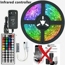 LED 스트립 빛 블루투스 와이파이 스마트 컨트롤 RGB 5050 SMD 장식 TV 백라이트 램프 다이오드 Luz luces, 03 15M(49.2ft)_04 US Plug, 01 5050 18LED  IR