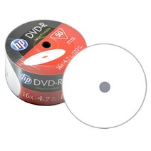 정품 HP 브랜드 CD-R/DVD-R 프린터블 50장/종합-공DVD/공CD/공시디, HP DVD-R 프린터블 랩핑