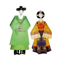 궁중의상종이접기(8) 관복3 황원삼 2매.