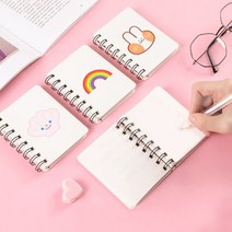 PKFARM [ 2P+2P ] 휴대성이 높은 귀여운 A7 다용도 미니 포인트 메모장, 복숭아+무지개