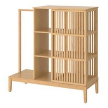 이케아 NORDKISA 노르드키사 오픈형 옷장+미닫이도어 대나무 120x123 cm 104.394.77