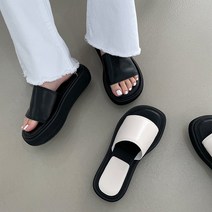 민샵 라텍스쿠션 스판 통굽 슬리퍼 여성샌들 여름신상