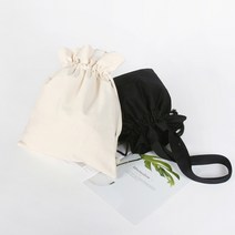 면소재 아이보리 블랙 캔버스백 항아리 모양 에코백 여성 숄더백가방