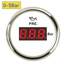 유면계 유량계 2 인치 52MM 디지털 오일 압력 게이지 0-10 Bar 12V/24V 자동 자동차 보트 요트 tru용 빨간, 10 digital 0-5bar WS
