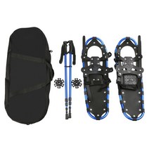 roeam 야외 snowshoes 스키 미끄럼 방지 스키 부츠 스노우 워킹 알루미늄 스키 스케이트 액세서리 조절 가능한 폴 캐리 백, 블루 27인치