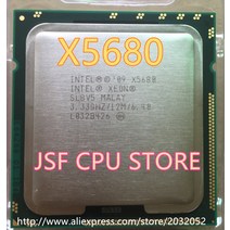 CPU 컴퓨터씨피유인텔 제온 X5680 프로세서 3.333GHz/12MB/6 코어/소켓 1366/6.4 GT/s QPI 6 코어 서버 CP, 한개옵션0