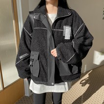 플랩포켓반하이넥덤블점퍼